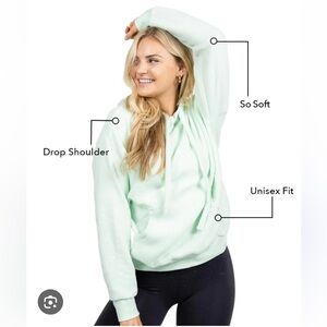 Soft Serve Cloud Cotton Hoodie Ocean Green NWOT S